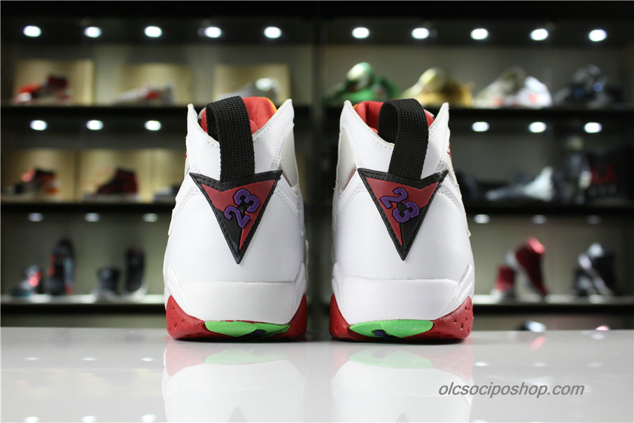 Férfi Air Jordan 7 Retro Hare Szürke/Fehér/Piros Cipők (304775-125)