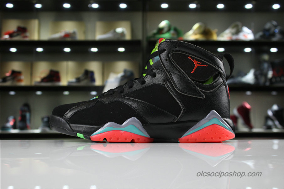 Férfi Air Jordan 7 Retro Marvin the Martian Fekete/Zöld/Piros Cipők (705350-007)