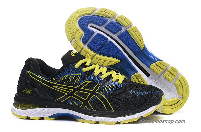 Férfi Asics Gel-Nimbus 20 Fekete/Sárga/Kék Cipők (T800N-9089)