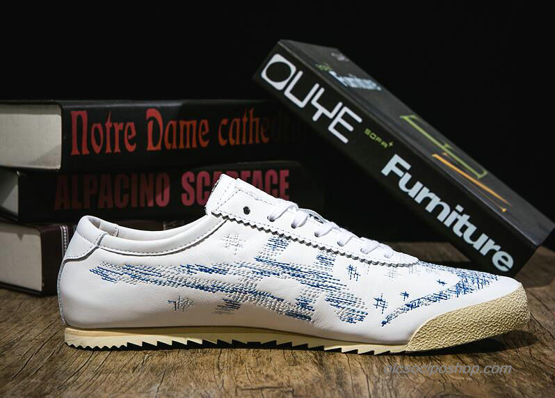 Férfi Onitsuka Tiger Asics Mexico 66 Deluxe Fehér/Kék Cipők (D8D3L-0145)
