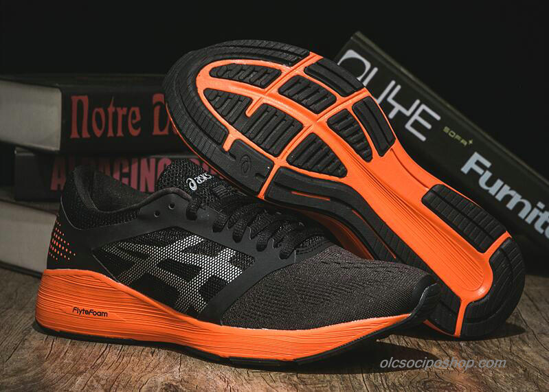 Férfi Asics RoadHawk FF Fekete/Narancs/Fehér Cipők (T7D2N-9030)