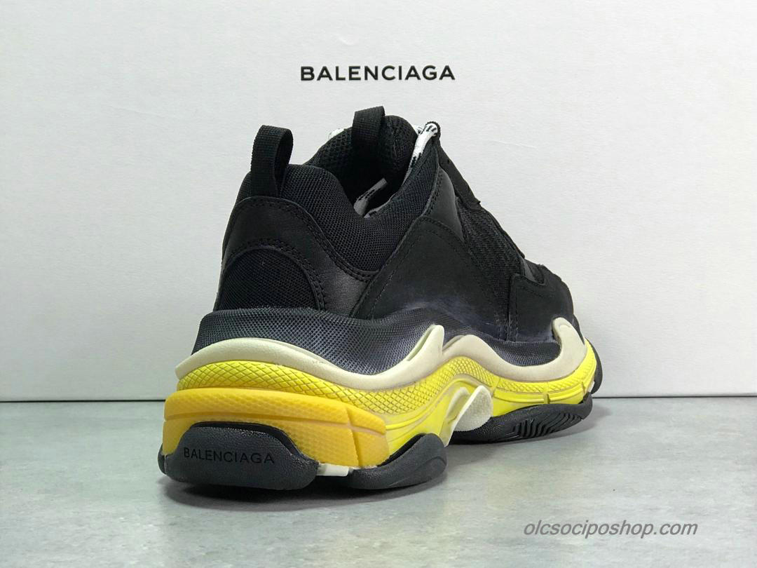 Férfi Balenciaga Triple S Fekete/Piszkosfehér/Sárga Cipők