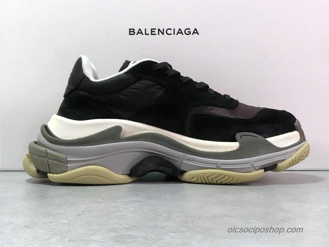 Férfi Balenciaga Triple S Fekete/Fehér/Szürke Cipők