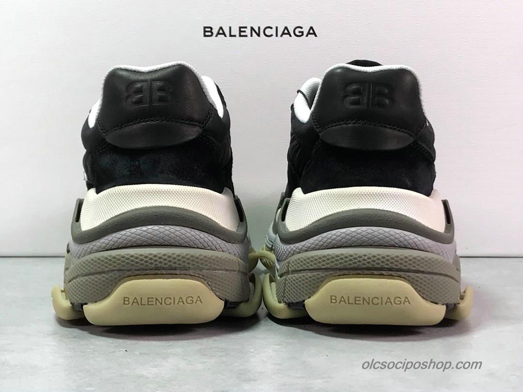 Férfi Balenciaga Triple S Fekete/Fehér/Szürke Cipők