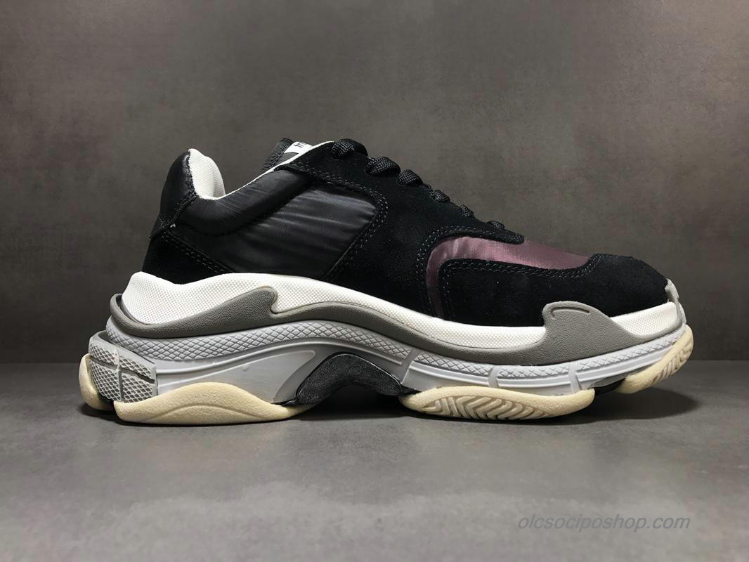 Férfi Balenciaga Triple S Fekete/Fehér/Szürke Cipők (506346)