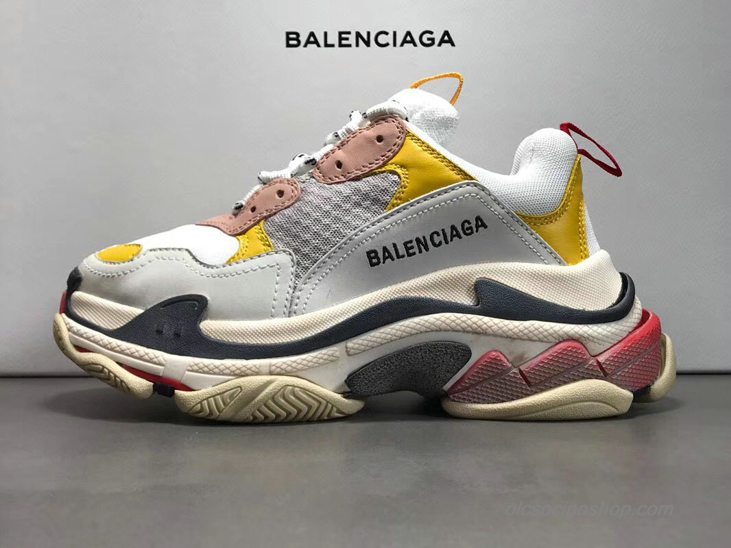 Női Balenciaga Triple S Fehér/Sárga/Szürke/Fekete Cipők (483514)