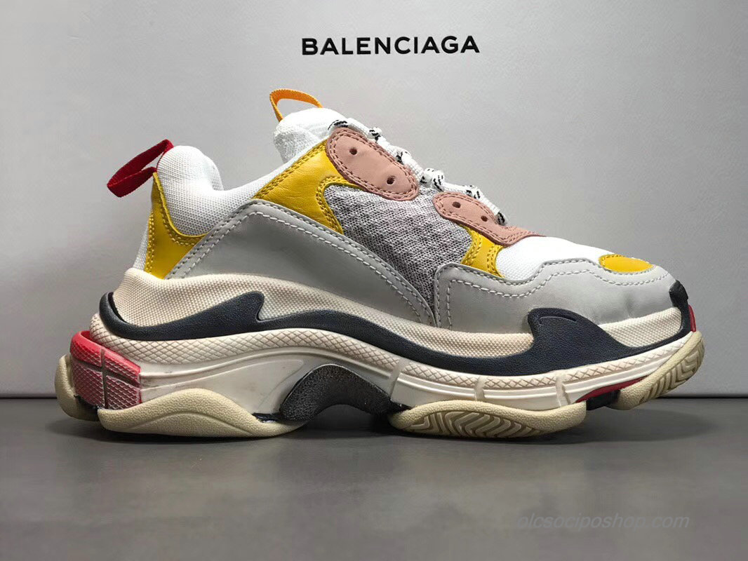 Női Balenciaga Triple S Fehér/Sárga/Szürke/Fekete Cipők (483514)