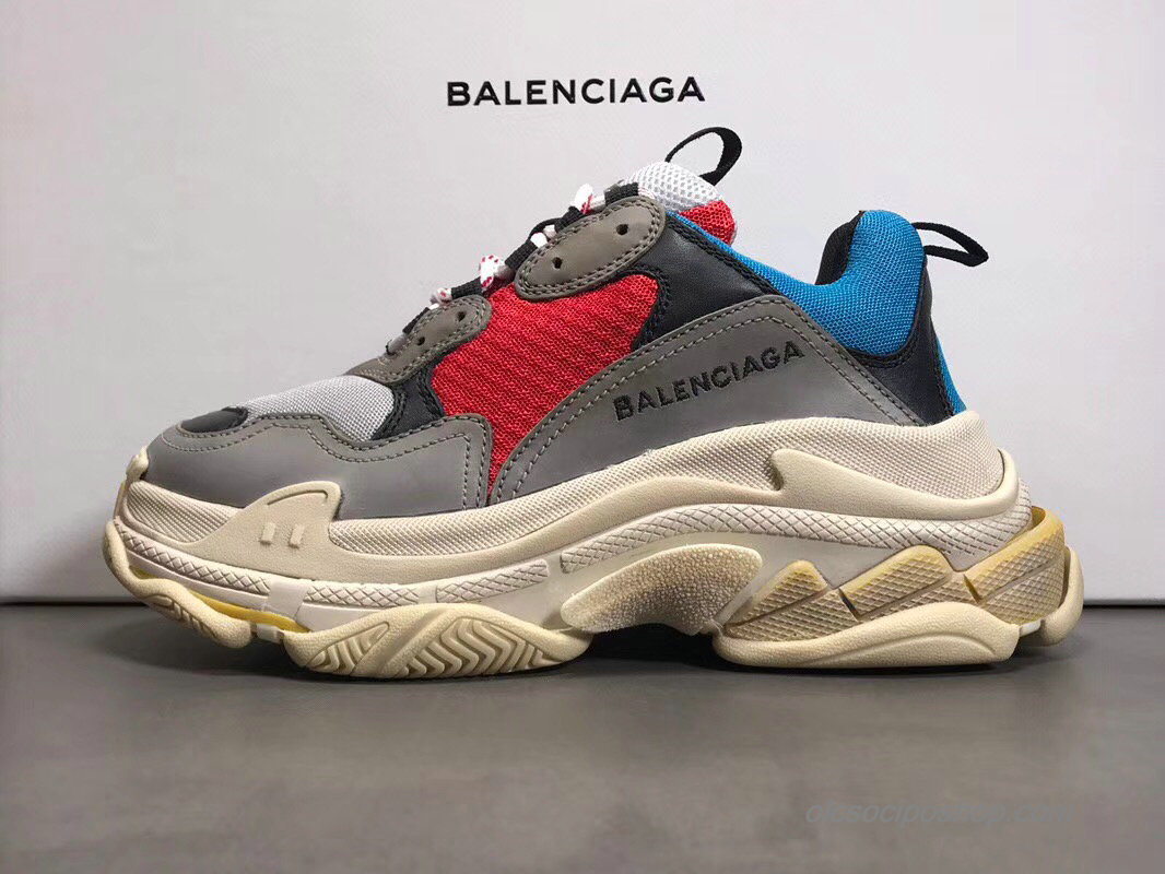 Balenciaga Triple S Szürke/Piros/Kék/Fekete Cipők (463513)