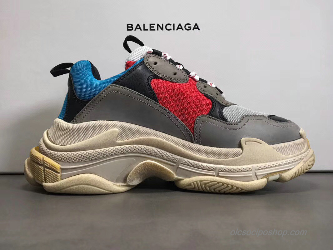 Balenciaga Triple S Szürke/Piros/Kék/Fekete Cipők (463513)