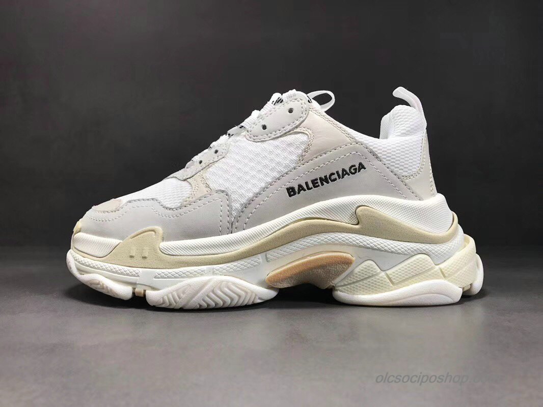 Balenciaga Triple S Fehér/Homok/Piszkosfehér Cipők (483546)