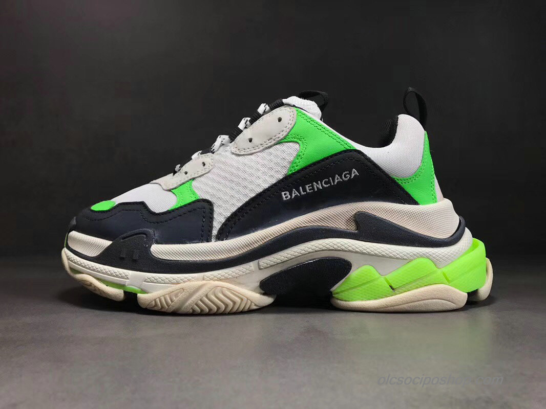 Balenciaga Triple S Fehér/Fekete/Zöld Cipők (516590)