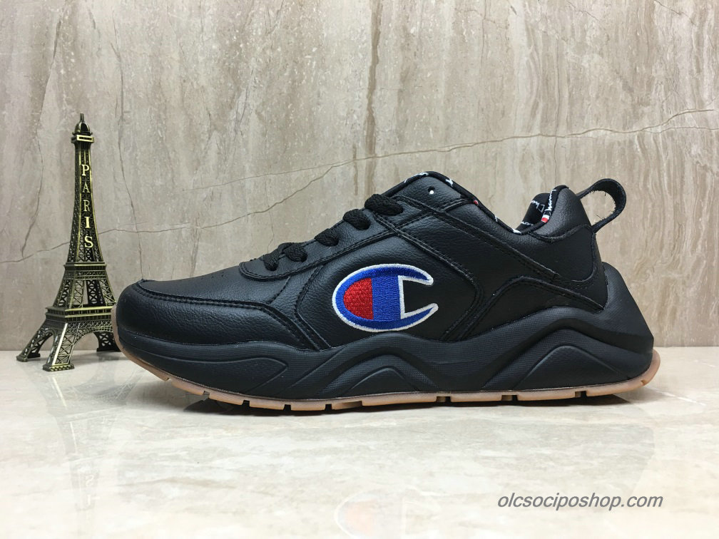 Champion 93 Eighteen Big C Leather Fekete/Kék/Piros Cipők (CM100101Y)