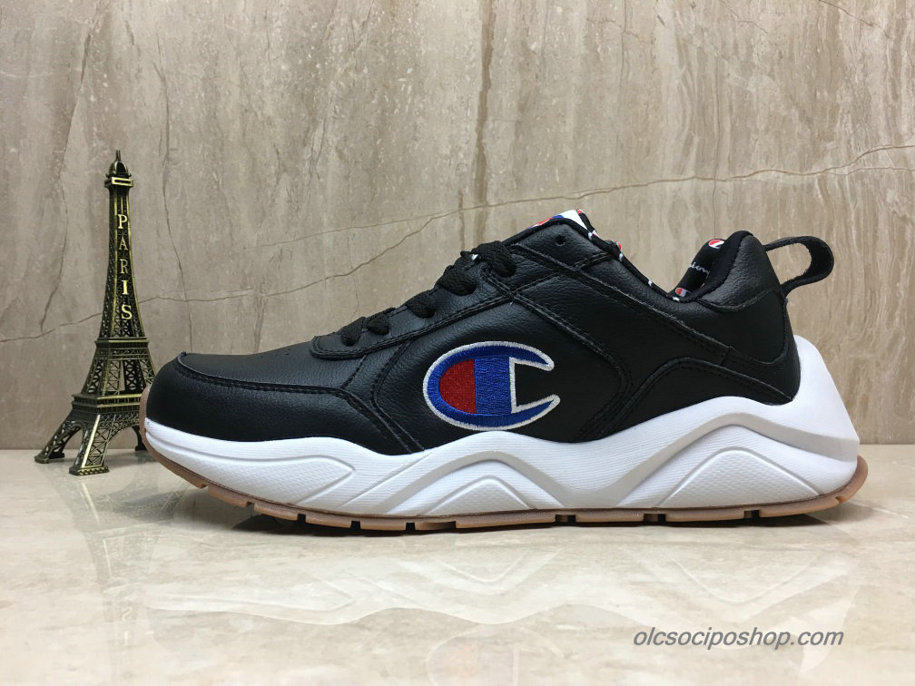 Champion 93 Eighteen Big C Leather Fekete/Fehér Cipők (CM100103Y)