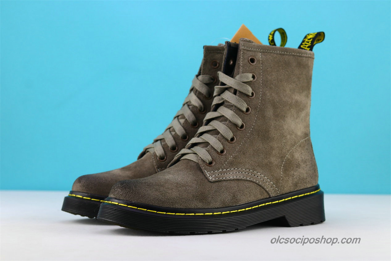 Női Dr Martens 1460 8 Eye Suede Waterproof Kávé Csizmák