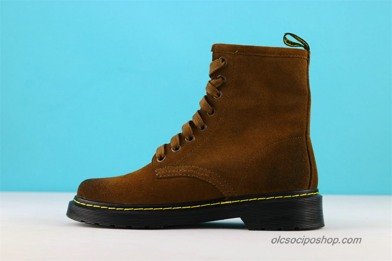 Női Dr Martens 1460 8 Eye Suede Waterproof Barna Csizmák