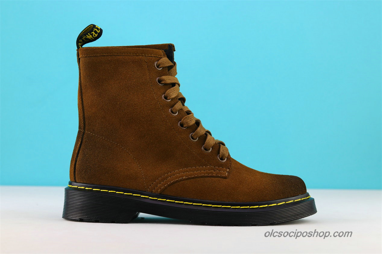 Női Dr Martens 1460 8 Eye Suede Waterproof Barna Csizmák