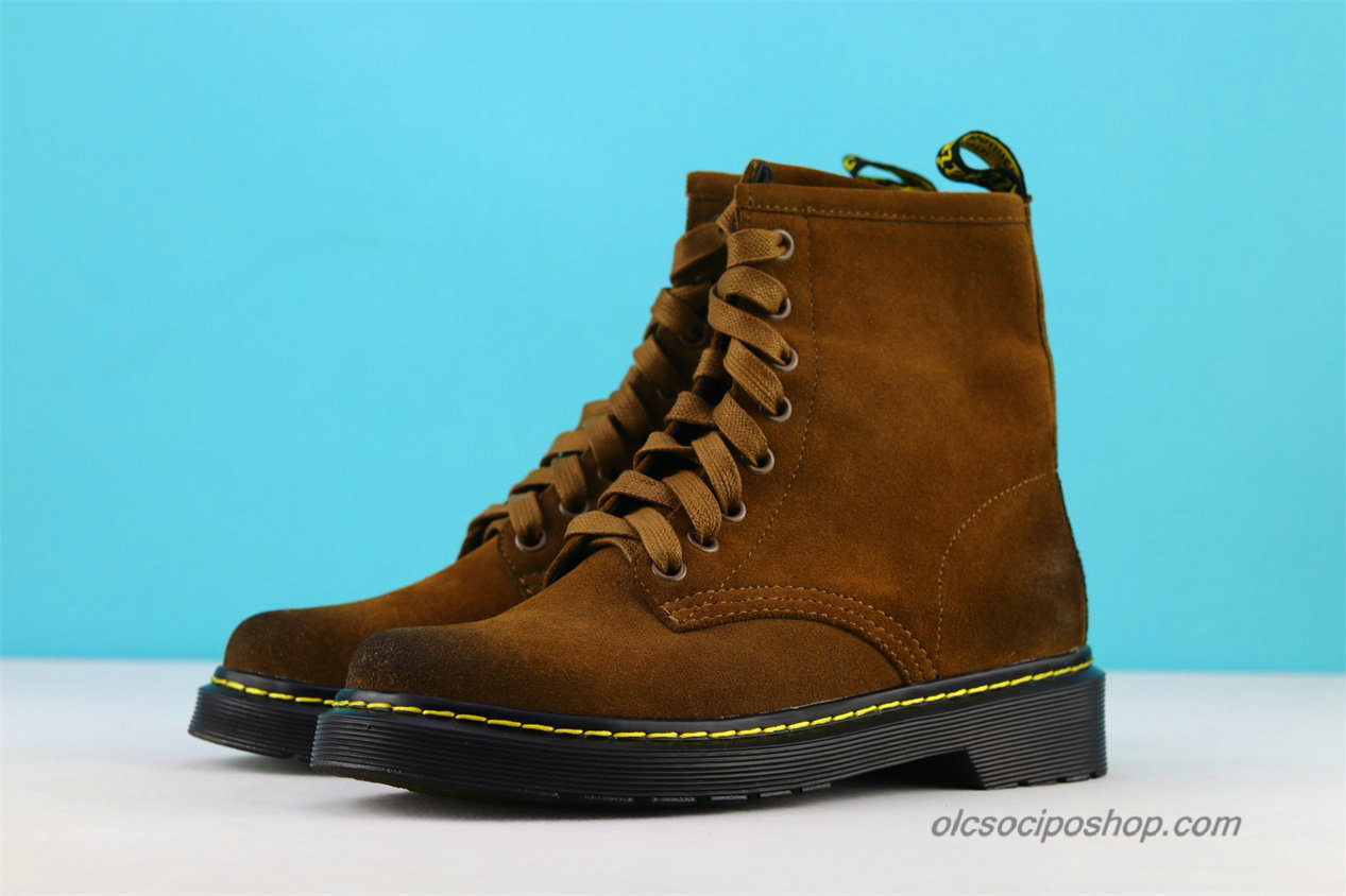 Női Dr Martens 1460 8 Eye Suede Waterproof Barna Csizmák