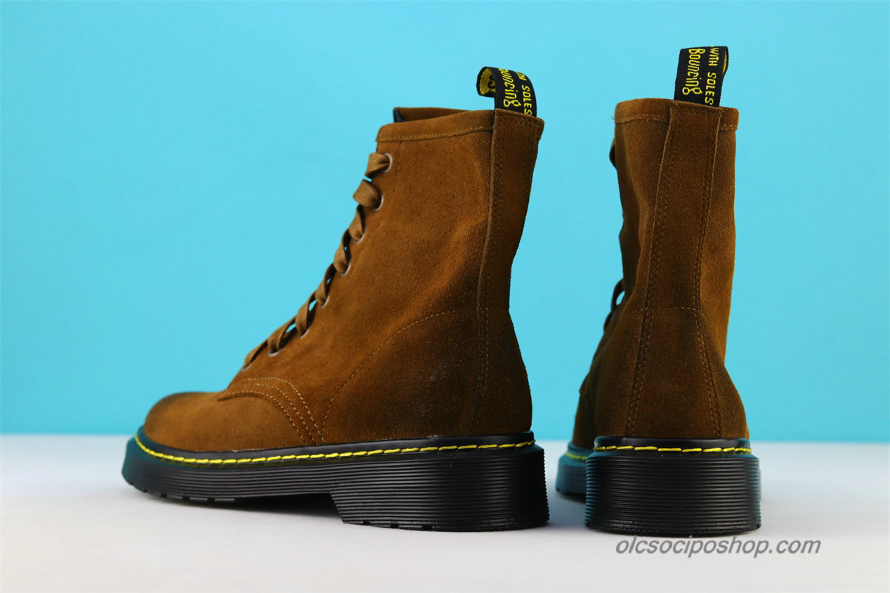 Női Dr Martens 1460 8 Eye Suede Waterproof Barna Csizmák