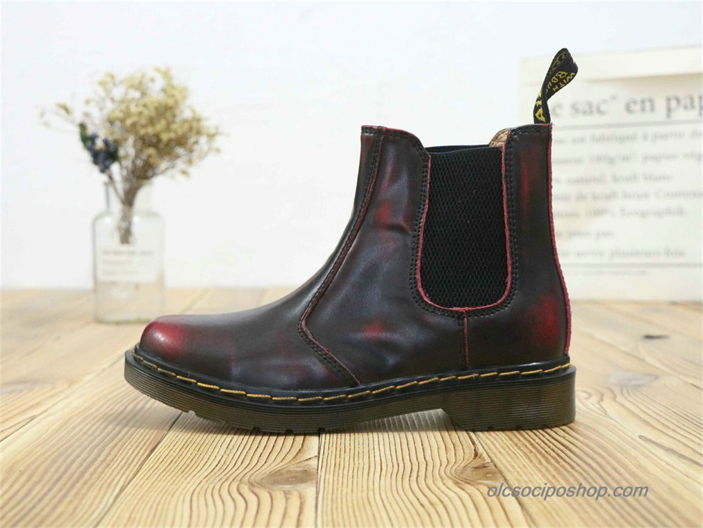 Női Dr Martens 2976 Chelsea Waterproof Fekete/Piros Csizmák