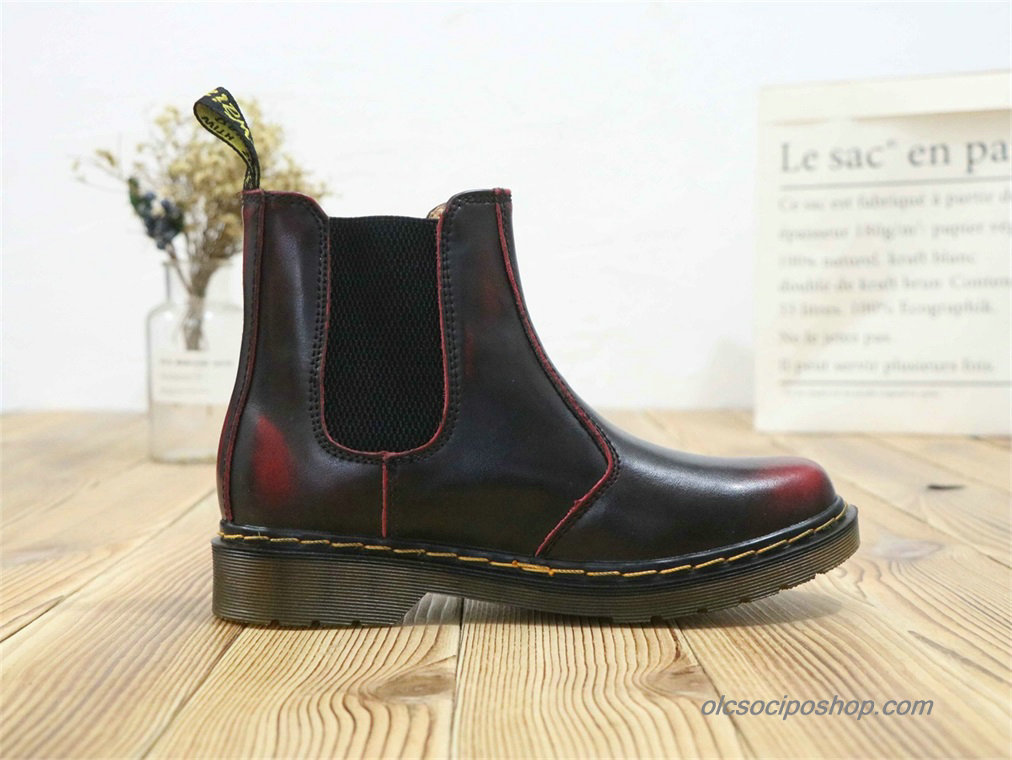 Női Dr Martens 2976 Chelsea Waterproof Fekete/Piros Csizmák