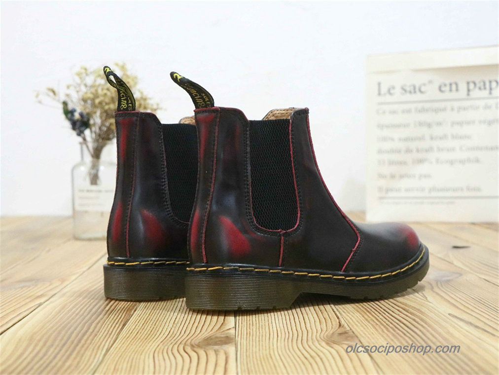 Női Dr Martens 2976 Chelsea Waterproof Fekete/Piros Csizmák