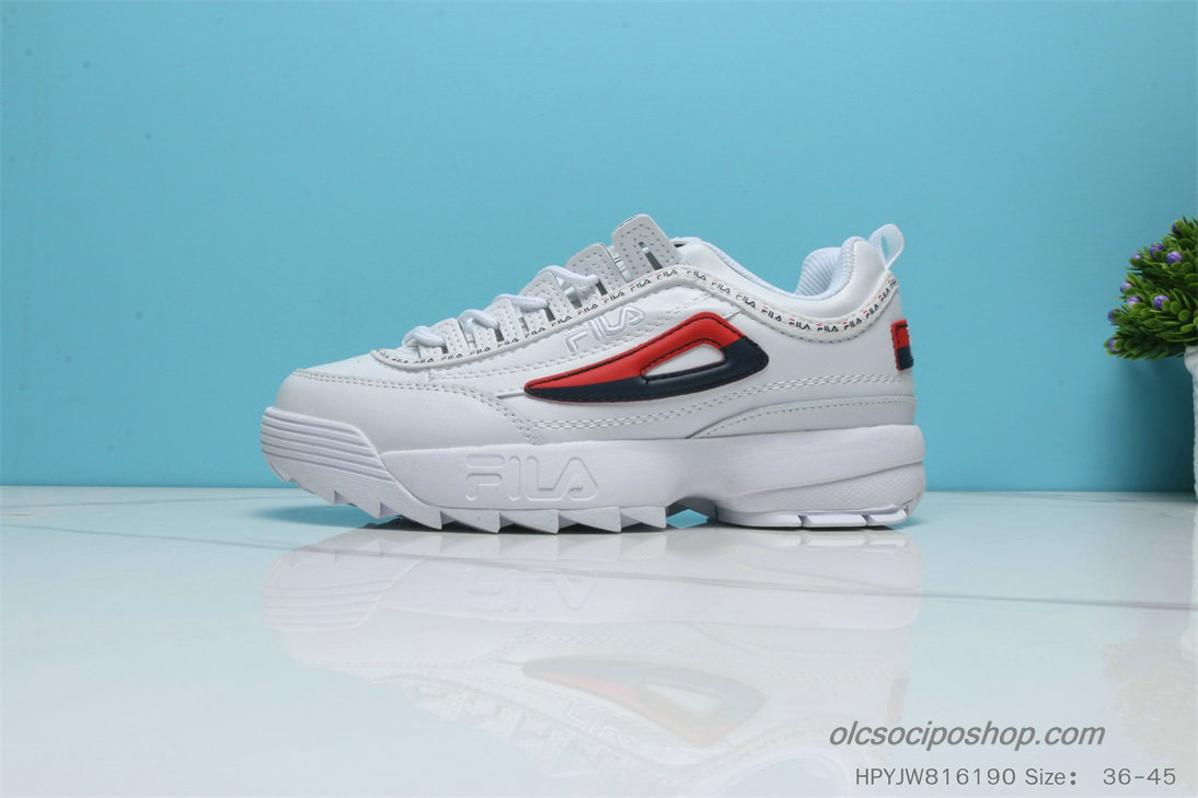 Női Fila Disruptor II Premium Fehér/Fekete/Piros Cipők