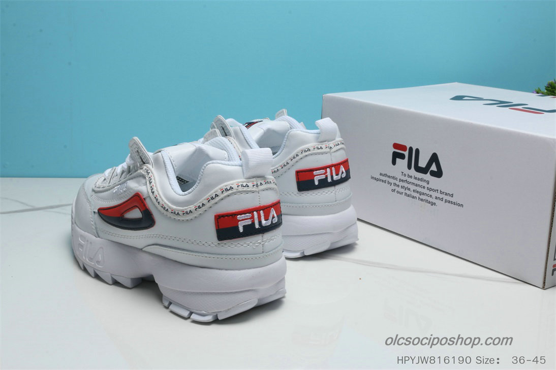 Női Fila Disruptor II Premium Fehér/Fekete/Piros Cipők