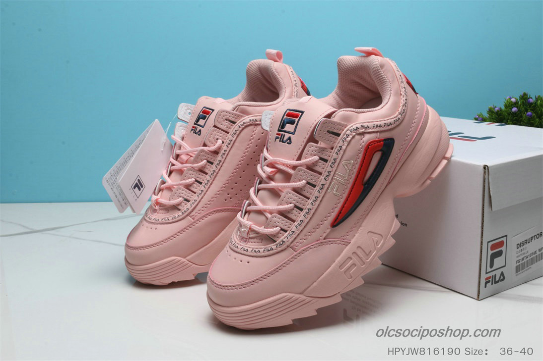 Női Fila Disruptor II Premium Rózsaszín/Fekete/Piros Cipők
