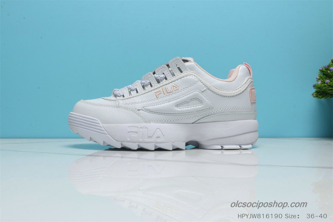 Női Fila Disruptor II Premium Fehér/Világos rózsaszín Cipők