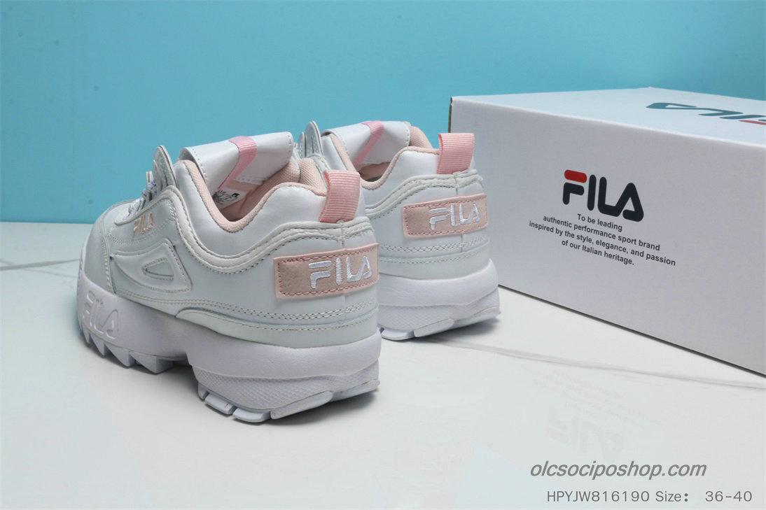 Női Fila Disruptor II Premium Fehér/Világos rózsaszín Cipők