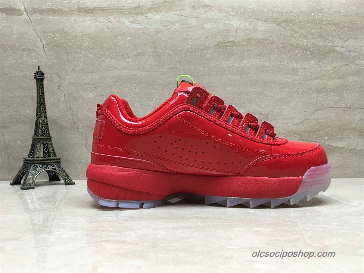Női Fila Disruptor II Patent leather Premium Piros Cipők