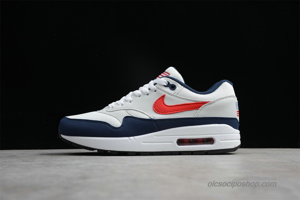 Nike Air Max 1 Flag Fehér/Sötétkék/Piros Cipők (604139-162)