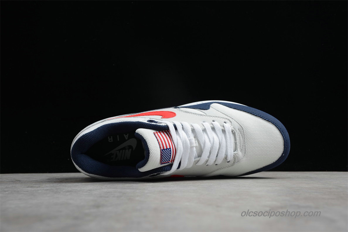 Nike Air Max 1 Flag Fehér/Sötétkék/Piros Cipők (604139-162)