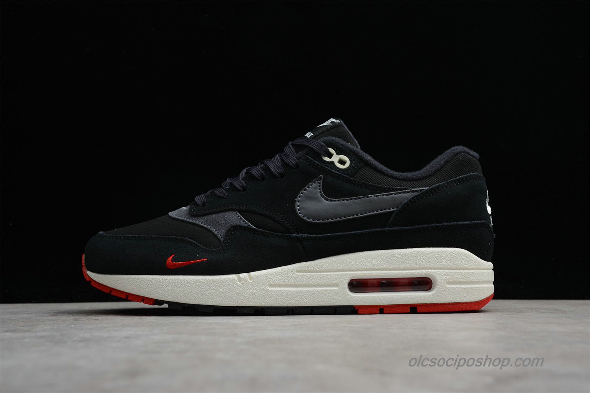 Férfi Nike Air Max 1 Premium Fekete/Fehér/Piros Cipők (875844-007)