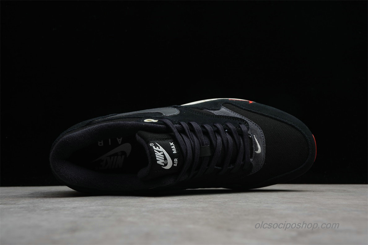 Férfi Nike Air Max 1 Premium Fekete/Fehér/Piros Cipők (875844-007)