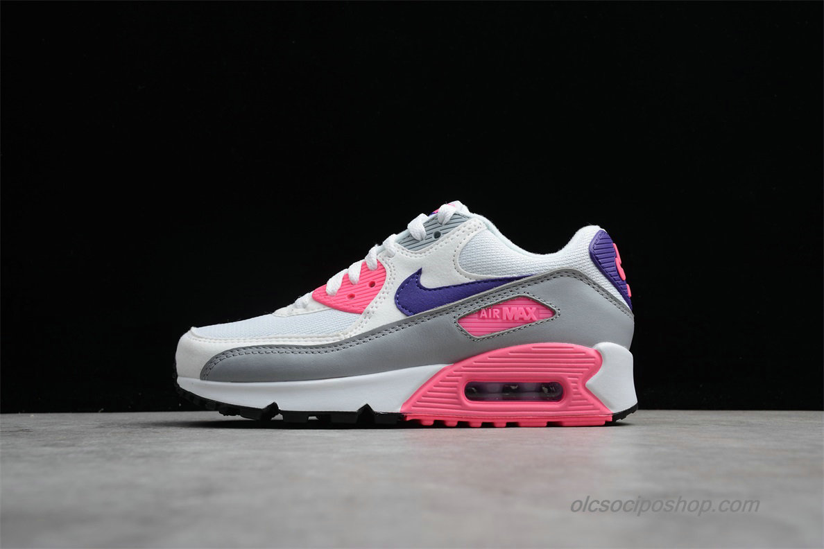 Női Nike Air Max 90 LX Fehér/Szürke/Lila/Rózsaszín Cipők (325213-136)