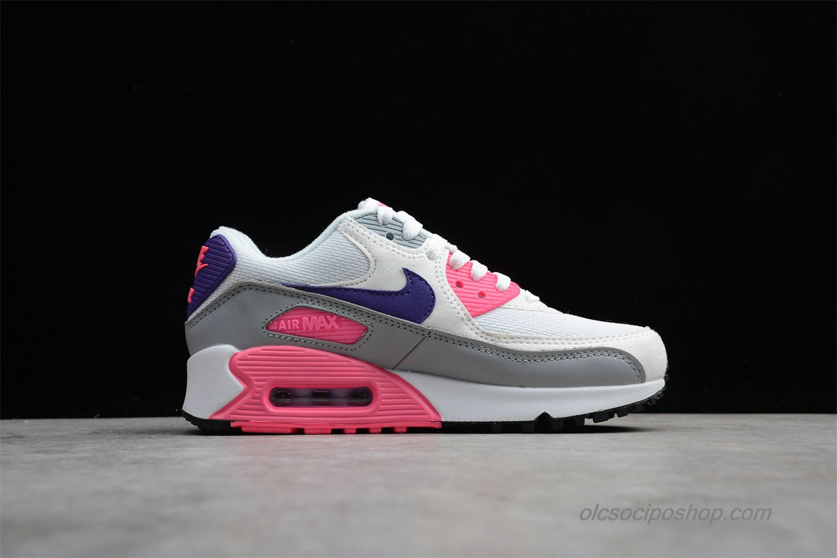 Női Nike Air Max 90 LX Fehér/Szürke/Lila/Rózsaszín Cipők (325213-136)