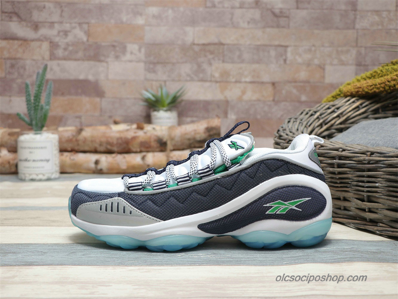 Férfi Reebok DMX Run 10 Fehér/Sötétszürke/Zöld Cipők