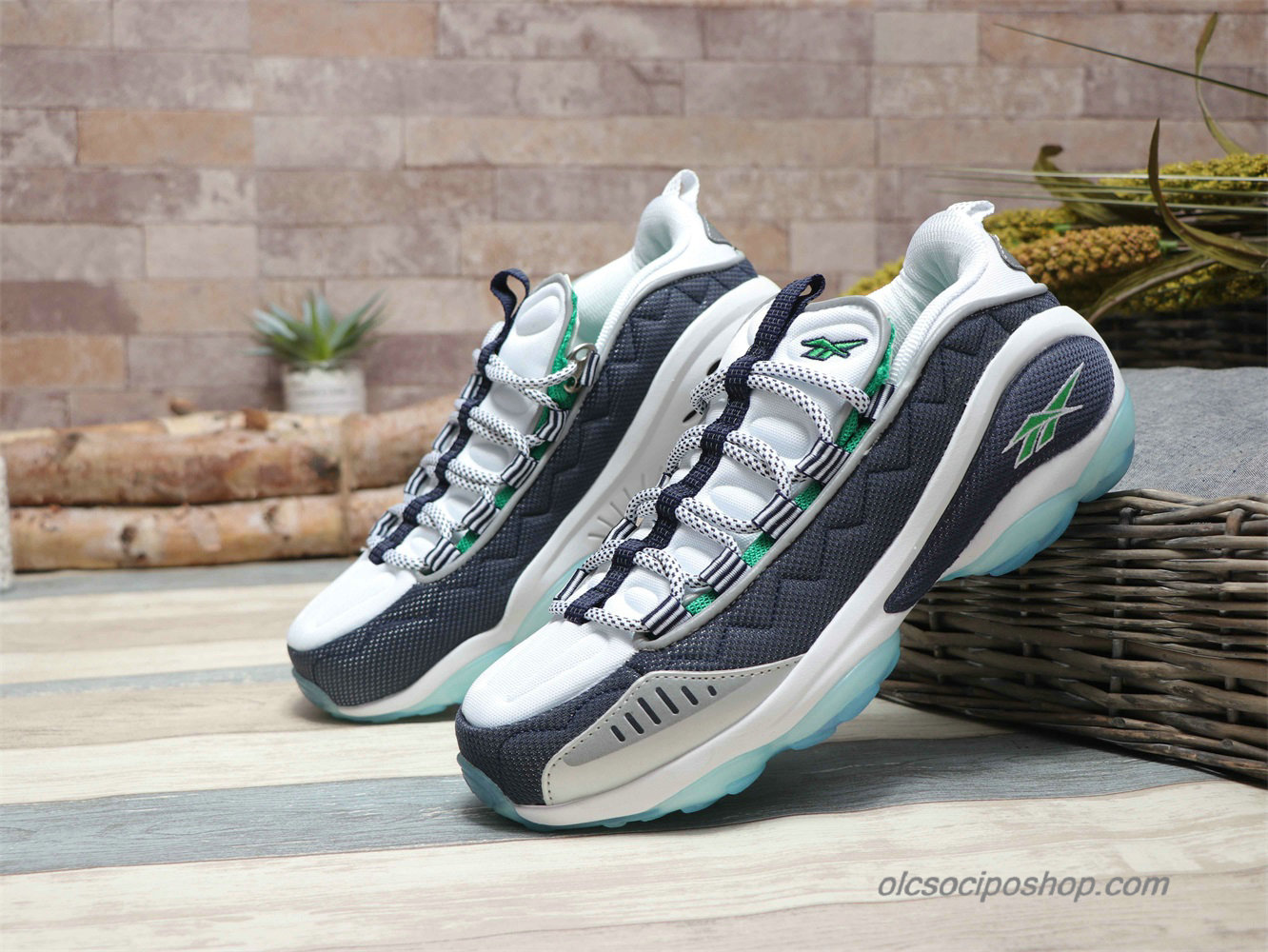 Férfi Reebok DMX Run 10 Fehér/Sötétszürke/Zöld Cipők