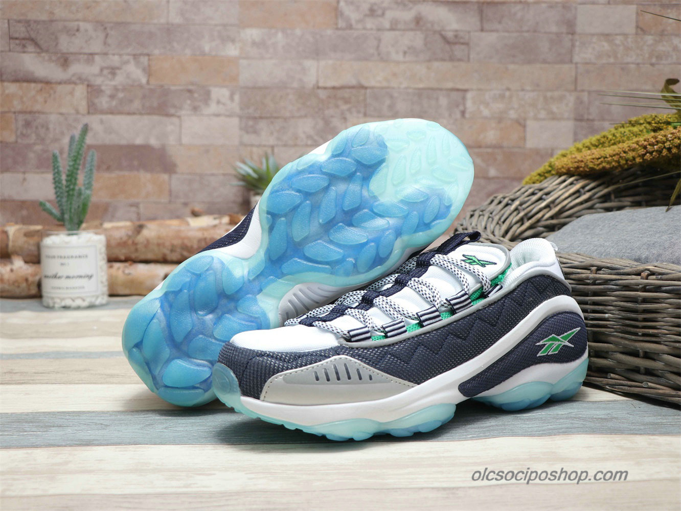 Férfi Reebok DMX Run 10 Fehér/Sötétszürke/Zöld Cipők