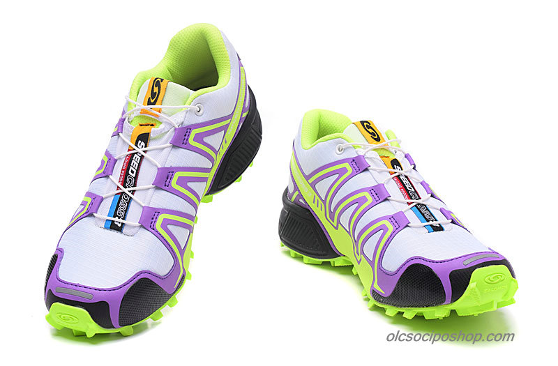 Női Salomon Speedcross 3 Fehér/Lila/Zöld/Fekete Cipők