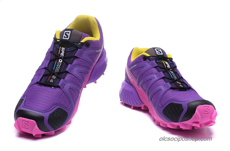 Női Salomon Speedcross 4 Lila/Rózsaszín/Sárga/Fekete Cipők