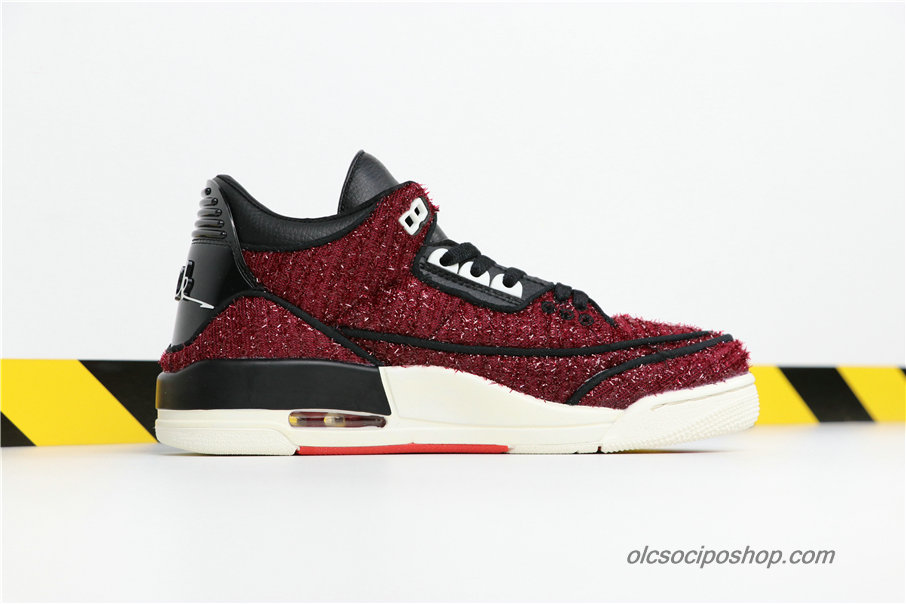 Férfi Vogue x Air Jordan 3 AWOK AJ3 Sötét vörös/Fekete Cipők (BQ3195-601)