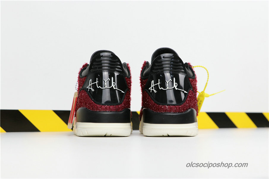 Férfi Vogue x Air Jordan 3 AWOK AJ3 Sötét vörös/Fekete Cipők (BQ3195-601)