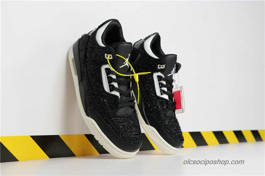 Férfi Vogue x Air Jordan 3 AWOK AJ3 Fekete/Piszkosfehér Cipők (BQ31950-001)