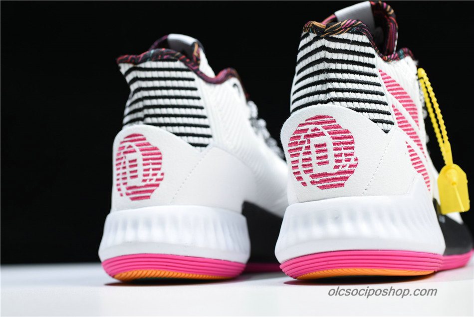 Férfi Adidas D Rose 9 Fehér/Rózsaszín/Fekete Cipők (BB7658)