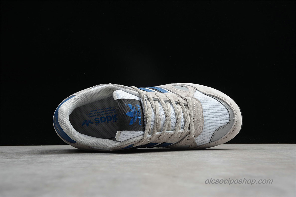Férfi Adidas ZX750 Suede Hamu Szürke/Fehér/Kék Cipők (B39988)