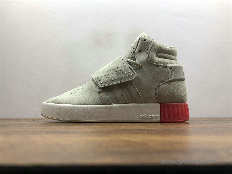 Adidas Tubular Invader Strap Szürke/Piros Cipők (BB5035)