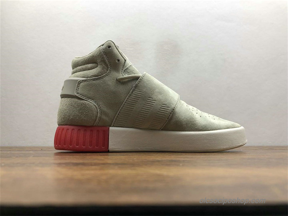 Adidas Tubular Invader Strap Szürke/Piros Cipők (BB5035)