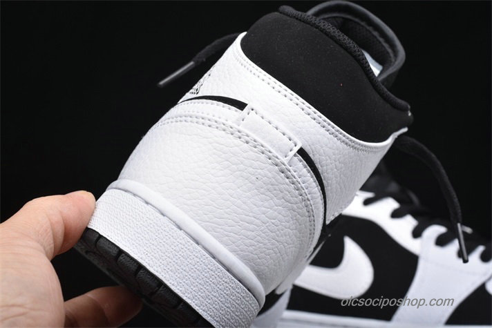 Air Jordan 1 Retro MID AJ1 Fekete/Fehér Cipők (554724-113)
